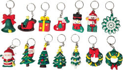  Karácsonyi kulcstartó, műanyag, kb. 4cm magas, többféle (KGG-227015-062554)
