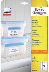 AVERY Etikett címke, 63, 5 x33, 9mm, fagyasztó 24 címke/ív, 25 ív/doboz, Avery fehér (L7970-25) - toptoner
