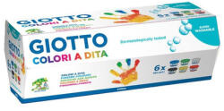 Giotto Set 6 culori netoxice copii pentru pictură cu mâna, tempera, super lavabile, testat dermatologic, 100 ml, Giotto