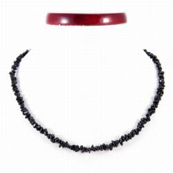  Fekete turmalin (sörl) splitter szemcse nyaklánc