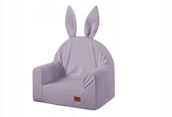 Baby-Raj Gyerekülés-fotel-puff Háttámlával velvet nyuszi lila (Baby-Raj Fotel)