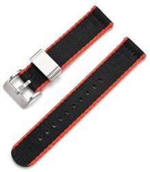  Curea din țesătură de nylon neagra cu portocaliu cu brida metalică 24mm