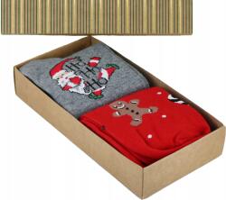  Bratex Karácsonyi Dobozos Zokni Szett, 39-42, 74% pamut, karácsonyi minta