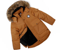 F-26 Téli kabát szőrmével világosbarna parka bestseller meleg 16 170 176 (YF-2013A1)