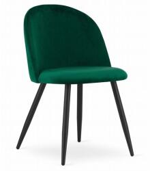 ARTOOL Scaun bucatarie/living, Artool, Bello, catifea verde, picioare metal negru, 46x42.5x76.5 cm (3385_1)