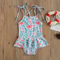 drool Costum de baie cu volan si bretelute Drool (Marime: 130, Model: Flamingo) (drl47b2ua21)