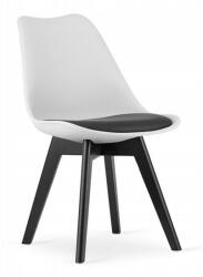 ARTOOL Scaun bucatarie/living, Artool, Mark, PP alb, picioare negre, perna piele ecologica neagra, 49x43x82 cm (3338_1)