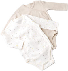 BabyCosy Set 2 body-uri cu maneca lunga petrecute bebe unisex -100% bumbac organic - Ecru cu buline, BabyCosy (Marime: 6-9 luni) (BC-CSY5756-6)