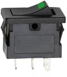  Interupator basculant 1 circuit 3 pini OFF-ON LED verde 12V 15A cu retinere (09027ZO) - esell
