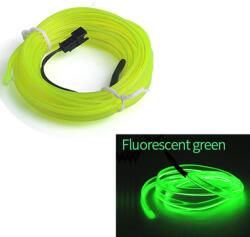 AVEX Fir Neon Auto EL Wire culoare Verde Fluorescent, lungime 5M, alimentare 12V, droser inclus (ELW-5M-FG)