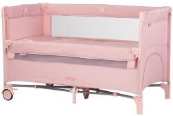 Chipolino Patut pliabil Chipolino Relax pink marshmallow linen cu laterala culisanta (KOSIRE255PM) - esell
