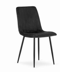 LEOBERT Scaun bucatarie/living, Artool, Lava, catifea neagra, picioare metal negru, 43x51x90 cm (3461_1)