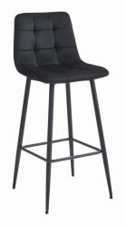 LEOBERT Scaun de bucatarie/bar, Artool, Arceto, catifea neagra, picioare metal negru, 43.5x32.5x104 cm (3850_1)