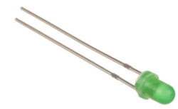  LED 3mm verde 2.1V-3.0V 20mA 567-570 MCD 400-500 (LED-3mm-verde-2.1V-3.0V)