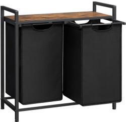 ARTOOL Raft baie cu cosuri rufe, Leobert, placa MDF, 2 rafturi, maro, 73x33x72 cm (2241_1)
