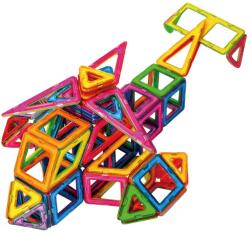  Set 148 Piese Magnetice de Constructie, Flippy, Piese Medii, Magnetic Blocks, Forme Geometrice, 3 Ani, ABS, Magnet, 25 x 17.8 x 10 cm, Multicolor (127377)