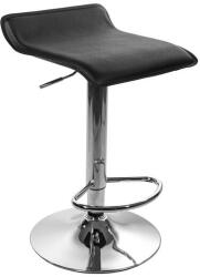 LEOBERT Scaun de bucatarie/bar, Artool, Fort, rotativ, piele ecologica neagra, picior metal argintiu, 38x39x84 cm (3451_1)