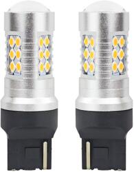 AMiO Set becuri auto cu LED CANBUS, 3030, 24SMD, T20, 7440, WY21W, Portocaliu, 12V / 24V (AM02393)