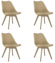 ARTOOL Set 4 scaune bucatarie/living, Artool, Mark, PP bej, picioare bej, 49x43x82 cm (4016_1SP)