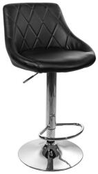 ARTOOL Scaun de bucatarie/bar, Artool, Kast, rotativ, piele ecologica neagra, picior metal argintiu, 45.5x48.5x85-105 cm (3433_1)