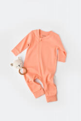 BabyCosy Salopeta cu fermoar cu maneca lunga si pantaloni lungi - 100%bumbac organic - Roz Piersica, BabyCosy (Marime: 9-12 luni) (BC-CSY3038-9)