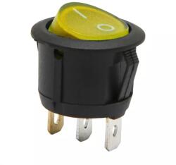  Interupator basculant 1 circuit 6A 250V ON-OFF 3 pini galben cu retinere (09085YE) - esell