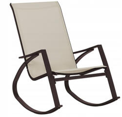  Scaun balansoar de gradina din metal si textil, 60x104x95 cm, capacitate 120 kg, crem (ANH-3859)