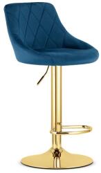 ARTOOL Scaun de bucatarie/bar, Artool, Kast, rotativ, catifea bleumarin, picior metal auriu, 45.5x49x85-105 cm (3975_1)