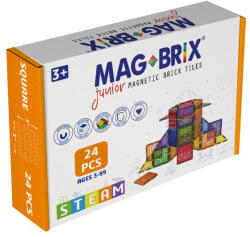 Magblox Set magnetic Magbrix Junior 24 piese patrate - compatibil cu caramizi de constructie tip Lego Duplo (MBRXJR24) - esell