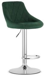 ARTOOL Scaun de bucatarie/bar, Artool, Kast, rotativ, catifea verde, picior metal argintiu, 45.5x49x85-105 cm (3768_1)