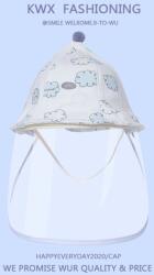  Palarie de Protectie pentru Bebelusi, Flippy, Model cu Norisori Albastri, Pescareasca, de Primavara si Toamna, cu Masca si Fermoar, 42 cm, pentru 0-3 Luni, Bleu (134423)