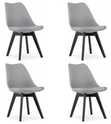ARTOOL Set 4 scaune bucatarie/living, Artool, Mark, PP gri, picioare negre, 49x55.5x82.5 cm (3754_1SP)