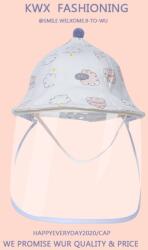  Palarie de Protectie pentru Bebelusi, Flippy, Model cu Norisori Roz, Pescareasca, de Primavara si Toamna, cu Masca si Fermoar, 48 cm, pentru 6-12 Luni, Roz (134428)