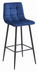 ARTOOL Scaun de bucatarie/bar, Artool, Arceto, catifea albastra, picioare metal negru, 43.5x32.5x104 cm (3853_1)
