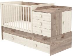 Hubners Patut copii transformabil din lemn cu 5 sertare Hubners Sofia Multi Kombi 120x70 cm crem nisip (PTH5SSMUKCN) - esell