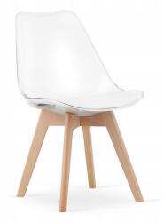 ARTOOL Scaun bucatarie/living, Artool, Mark, PP transparent, picioare lemn natur, 49x42x82.5 cm (3752_1)