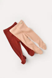 BabyCosy Set 2 pantaloni cu botosei bebe unisex din bumbac organic si modal - Caramiziu/Somon, BabyCosy (Marime: 3-6 Luni) (CSYM11605-3)