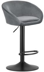 ARTOOL Scaun de bucatarie/bar, Artool, East, rotativ, catifea gri, picior metal negru, 53x46x81-103 cm (3990_1)