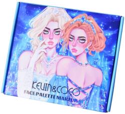  Set de Machiaj Kevin&Coco, 30 de Culori, Farduri de Pleoape, Iluminatoare Lichide, Lip Gloss-uri, Blush, Glitter, Model Regina Ghetii, 24.5x21.2x8.7 cm, Multicolor (131779)