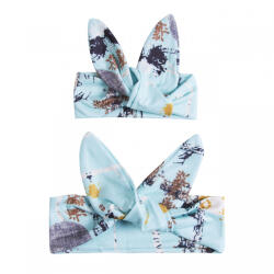 drool Set bentite mama-fetita Drool (Model: Bleu cu flori) (drl1127)