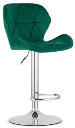 ARTOOL Scaun de bucatarie/bar, Artool, West, rotativ, catifea verde, picior metal argintiu, 46x48.5x90-111 cm (3985_1)