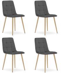 ARTOOL Set 4 scaune bucatarie/living, Artool, Kara, catifea gri, picioare metal natur, 44.5x50.5x87 cm (4035_1SP)