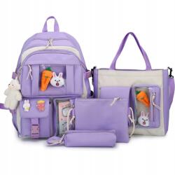 AVEX Set 4-in-1 pentru Scolari sau Prescolari - (rucsac, geanta de umar, plic elegant, penar), culoare VIOLET cu IEPURAS, Cod AVX-WT-BUNN-VIOLET (WT-BUNN-VIOLET) Penar