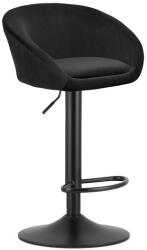 ARTOOL Scaun de bucatarie/bar, Artool, East, rotativ, catifea neagra, picior metal negru, 53x46x81-103 cm (3988_1)