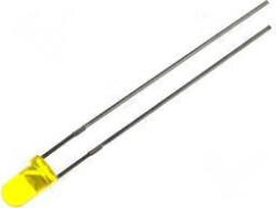  LED 3mm galben 1.9V-2.1V 20mA 588-590 MCD 300-400 (LED-3mm-galben-1.9V-2.1V)