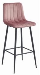 ARTOOL Scaun de bucatarie/bar, Artool, Pozza, catifea roz, picioare metal negru, 43x35x104 cm (3861_1)