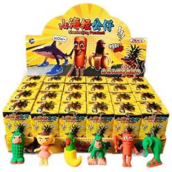  Set 24 Brelocuri Brainrot, Flippy, mixate, in cutie BlindBox si Display de prezentare, Pandantive Aprox 5-7 cm (161758)