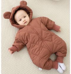  Combinezon de Iarna, Flippy, pentru Bebelusi, din Bumbac, cu Urechi, Mansete Elastice, Unisex, 66 cm, Visiniu (131874)
