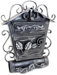 Damech Cutie postala, cu loc pentru ziar oblic, elemente forjate, argintiu, format B5, 38x12.5x51.5 cm, Damech (SD2TOAR) - esell