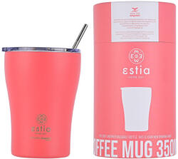 Estia Home Art Coffee Mug Save The Aegean Reciclabil Pahar Termos Oțel inoxidabil Fără BPA 350ml Fusion Coral cu Pai 01-12199 (01-12199)